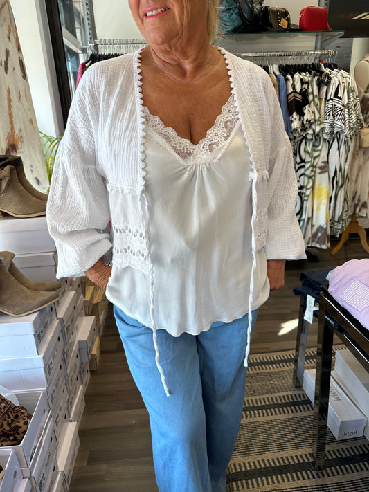 Puuvillajakku valkoinen