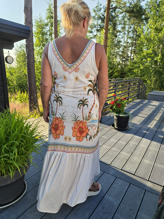 Kuviollinen pitkä mekko (9 väriä)