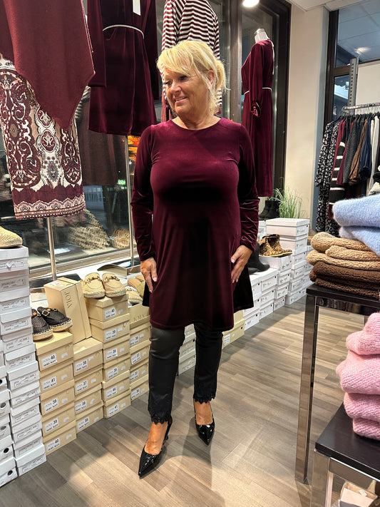 Samettiveluuri tunika viininpunainen