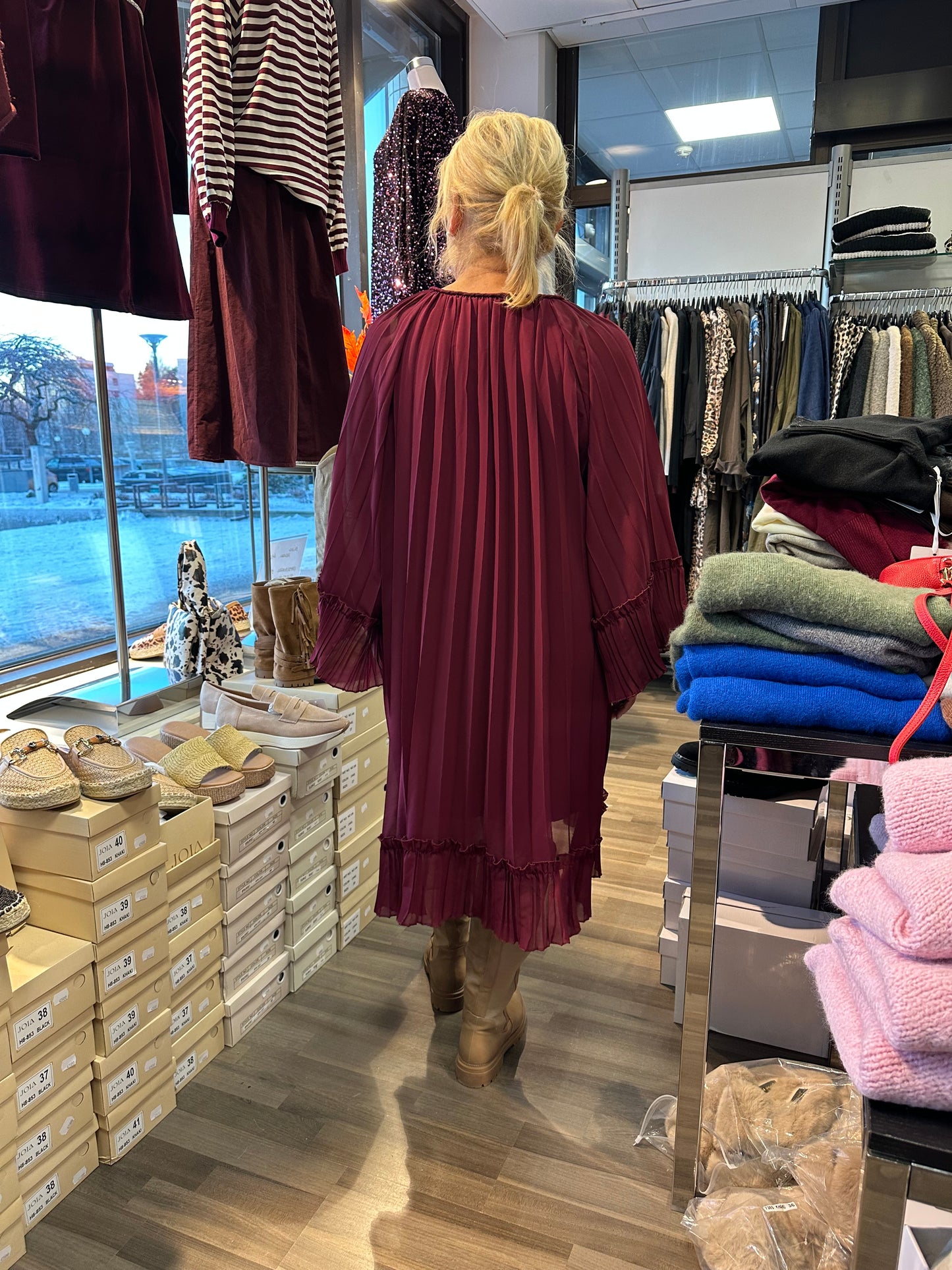 Plussize sifonkitunika/mekko viininpunainen