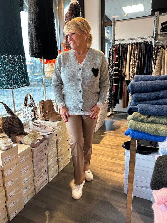 Neuletakki Heart harmaa