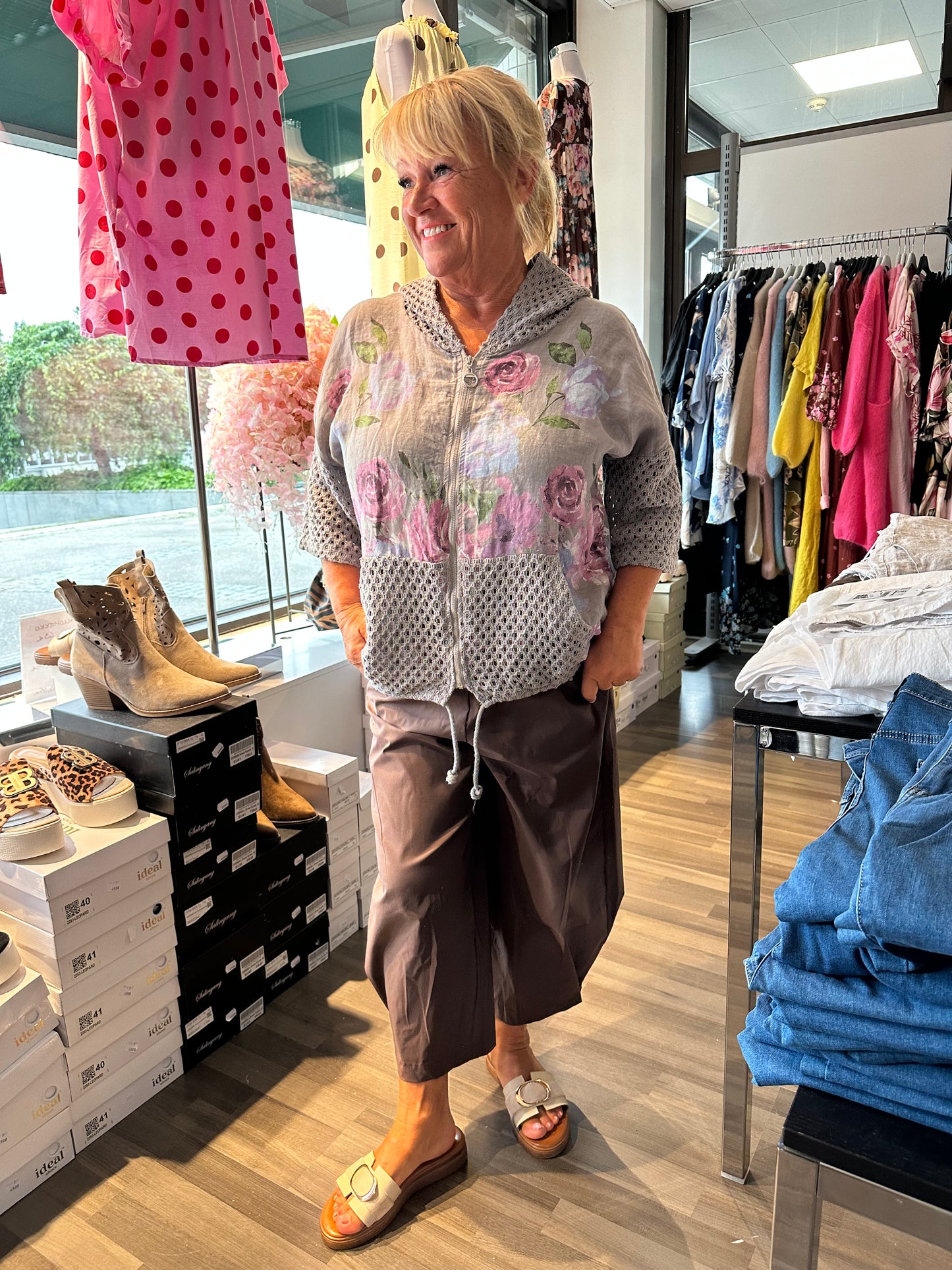 Pellavahuppari (valkoinen ja taupe)