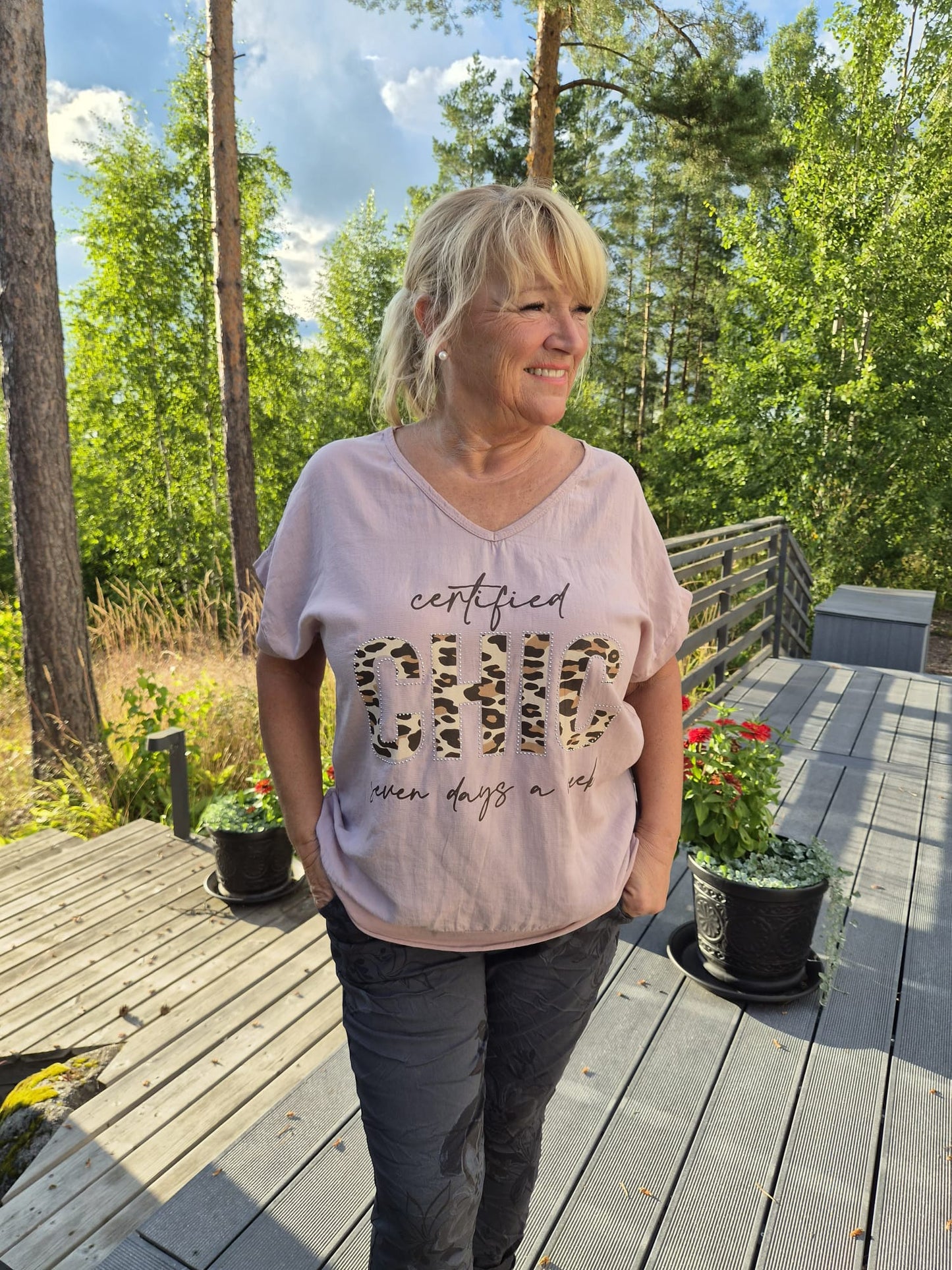 Puuvilla-pellavapusero Chic (4 väriä)