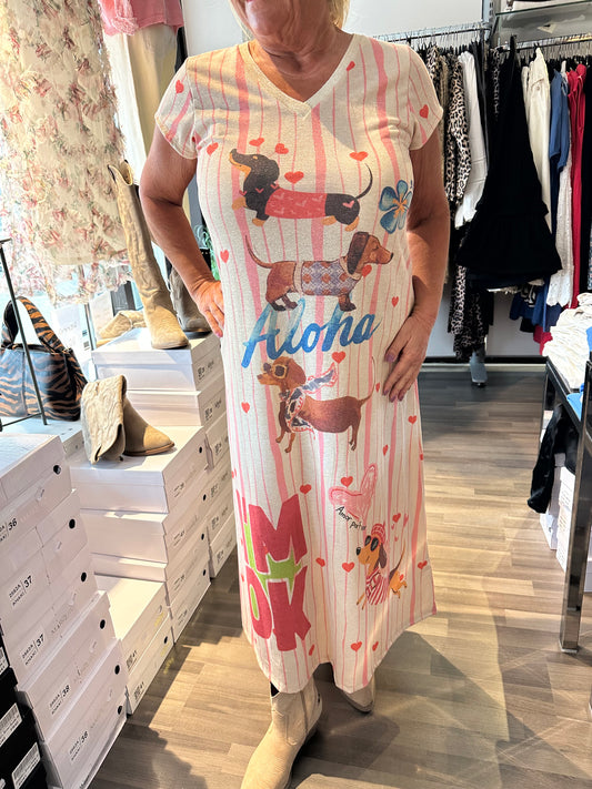 Mäyräkoira mekko roosa