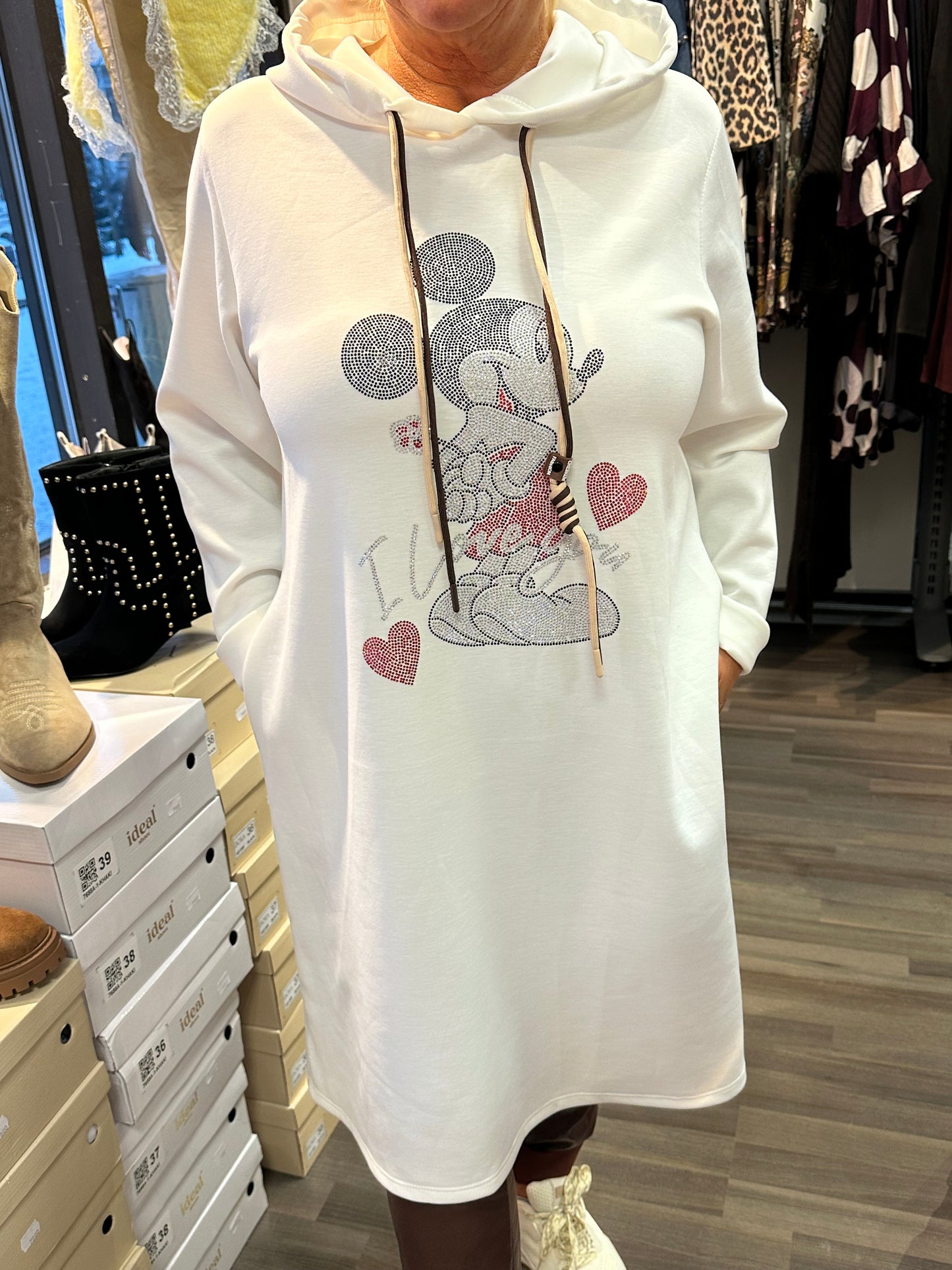 Mikki hupparimekko valkoinen