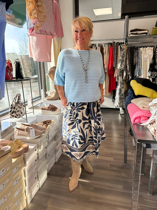 Neule Crochet vaaleansininen