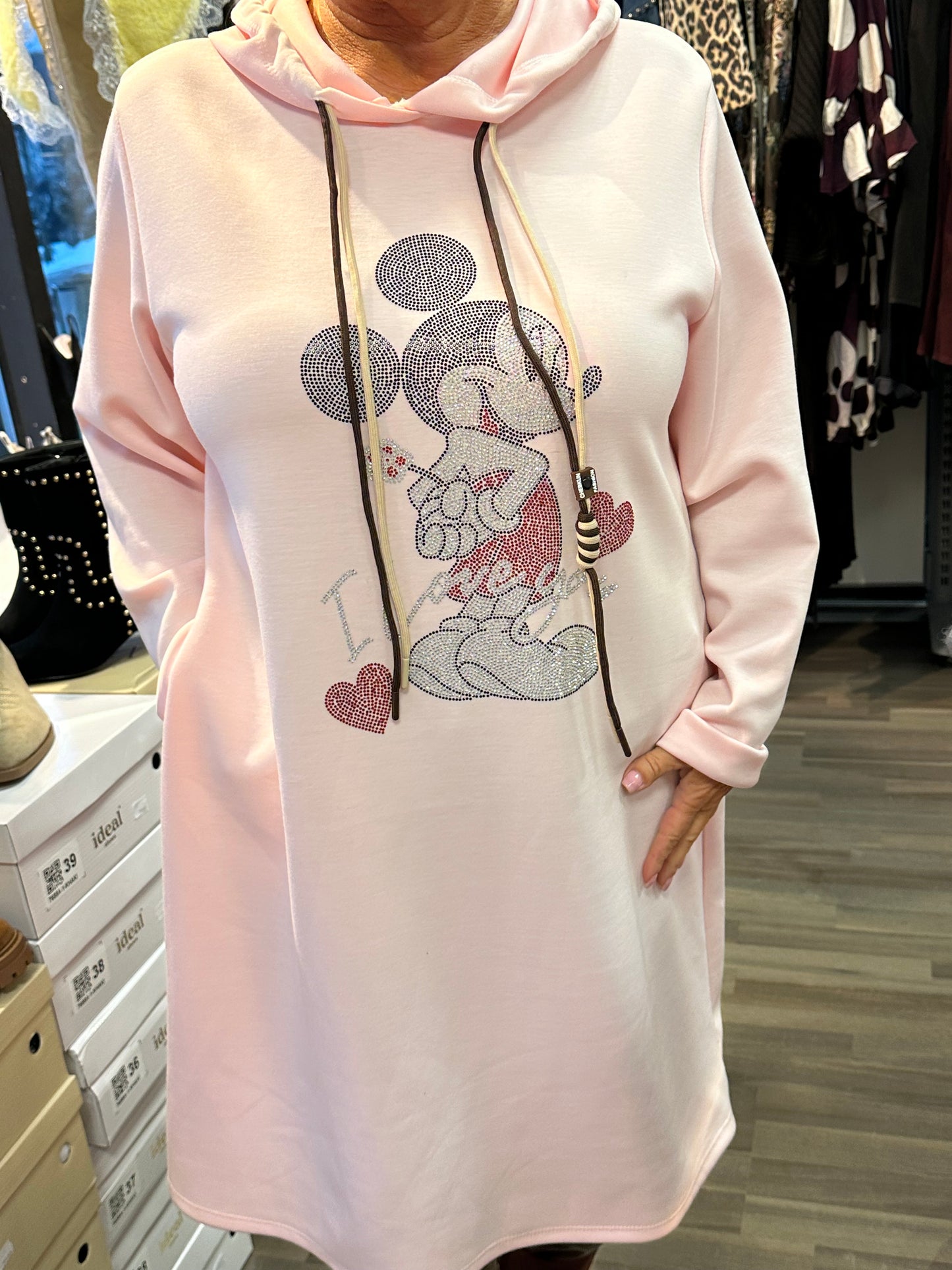 Mikki hupparimekko roosa