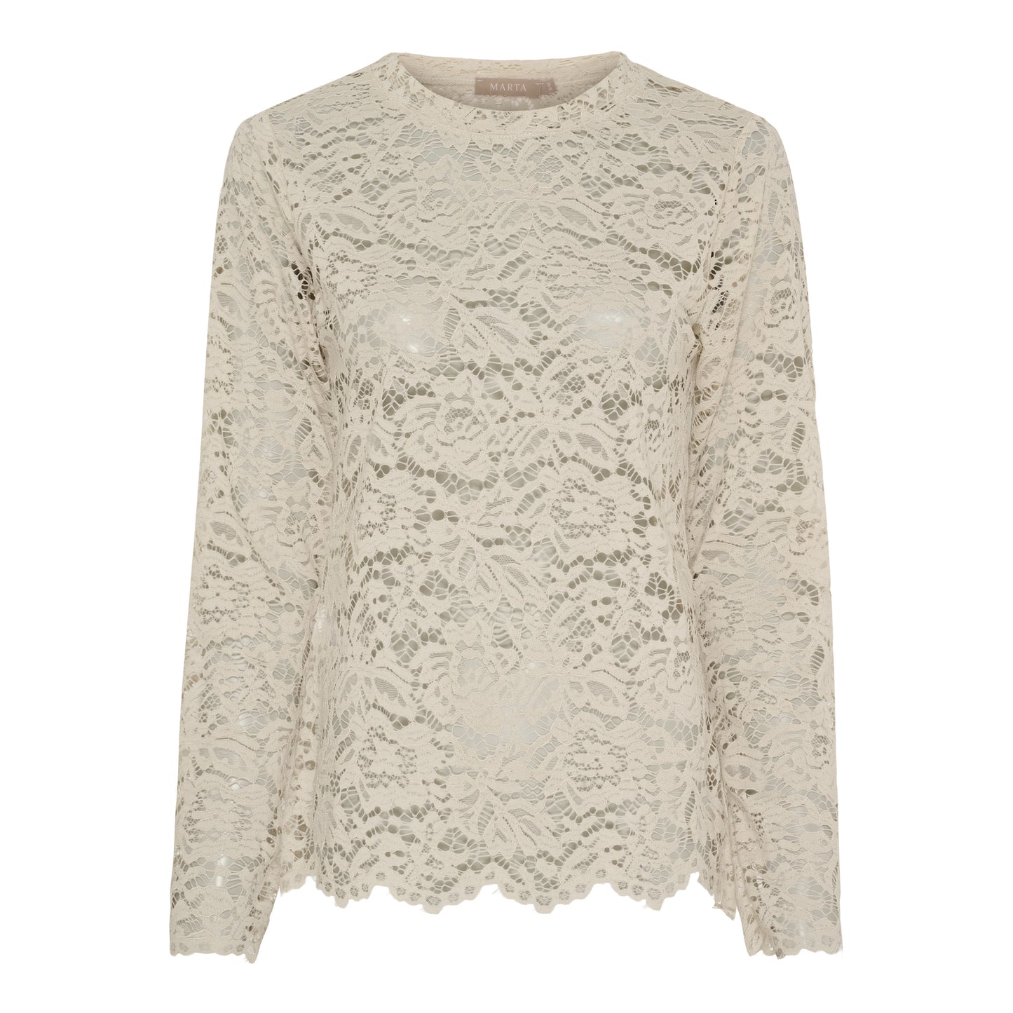 Pitsipusero luonnonvalkoinen