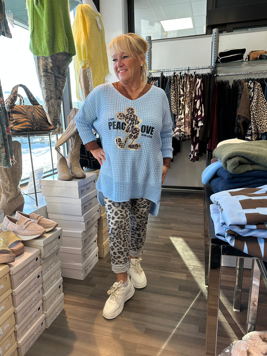 Mikki oversize-neule sininen