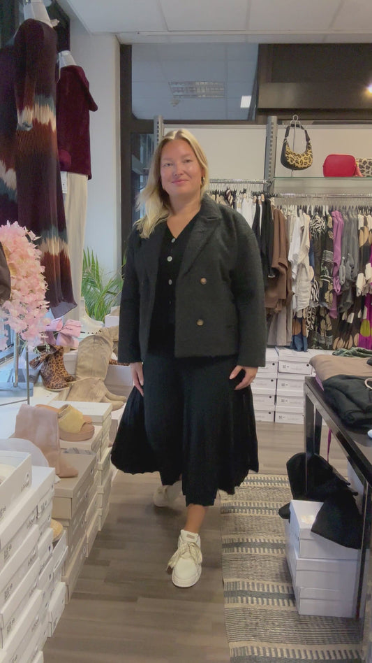 Lyhyt kangastakki musta