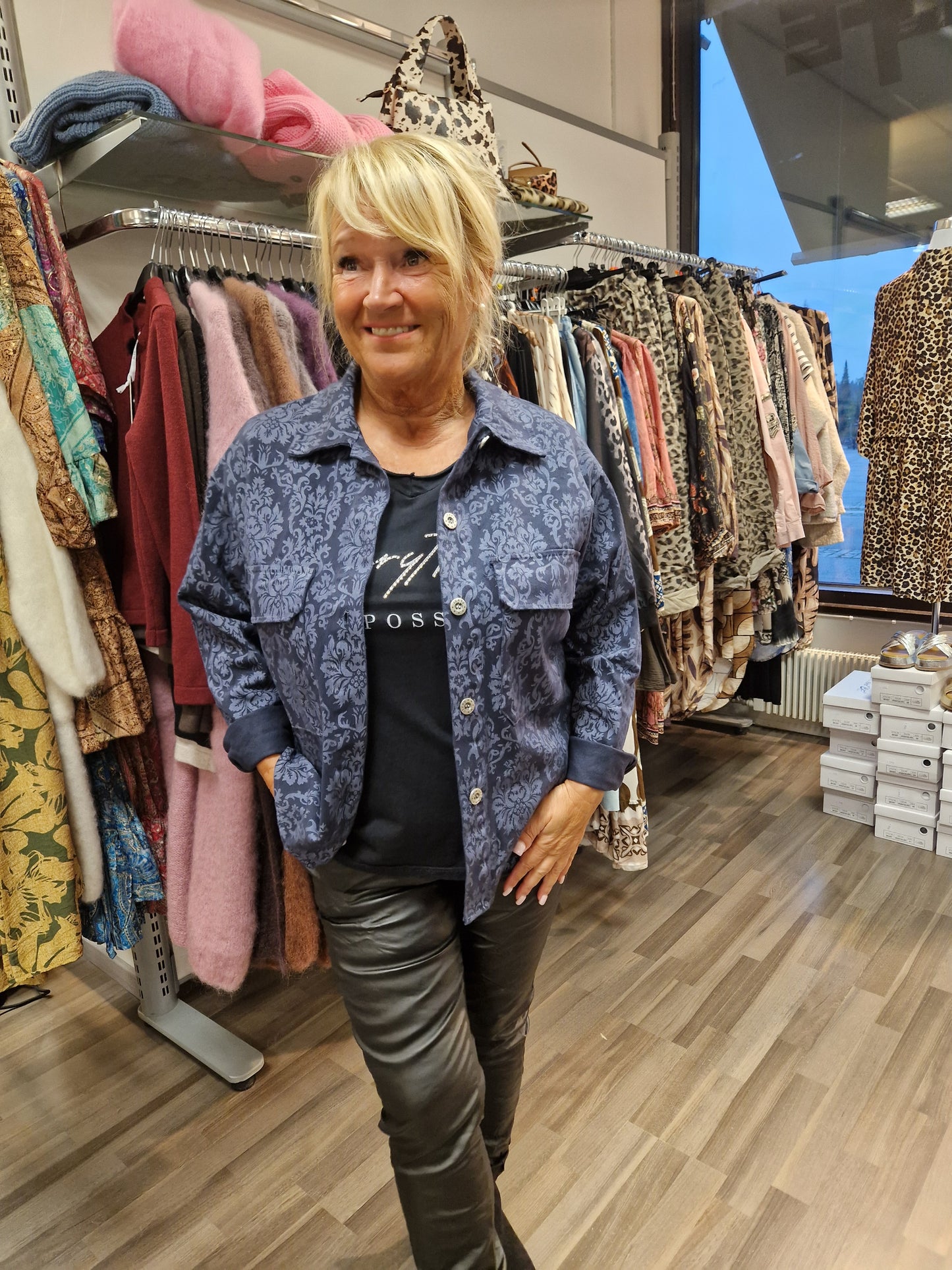 Puuvillajakku sininen