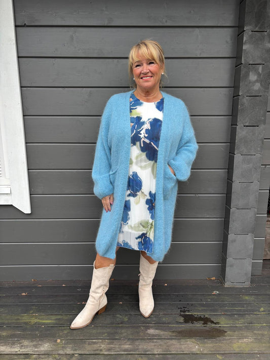 Mohair neuletakki vaalea sininen