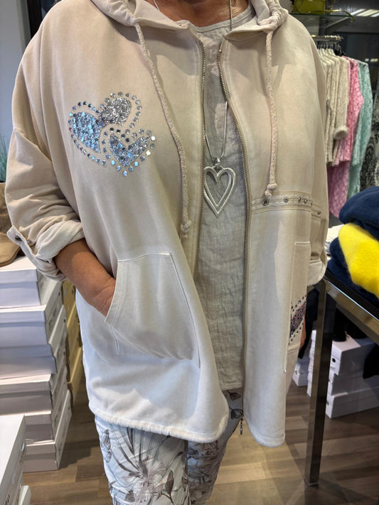 Säämiskä huppari vaalea beessi