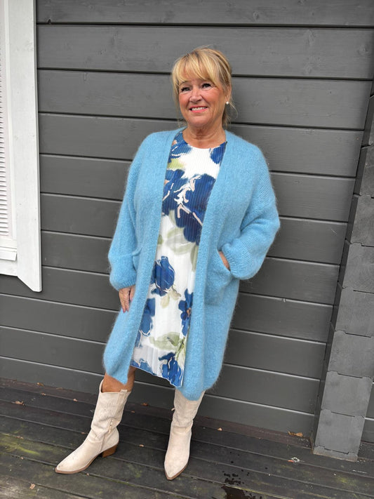 Mohair neuletakki vaalea sininen