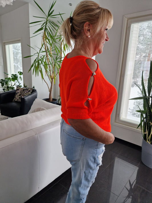 Kevätneule pikkusydämmillä oranssi