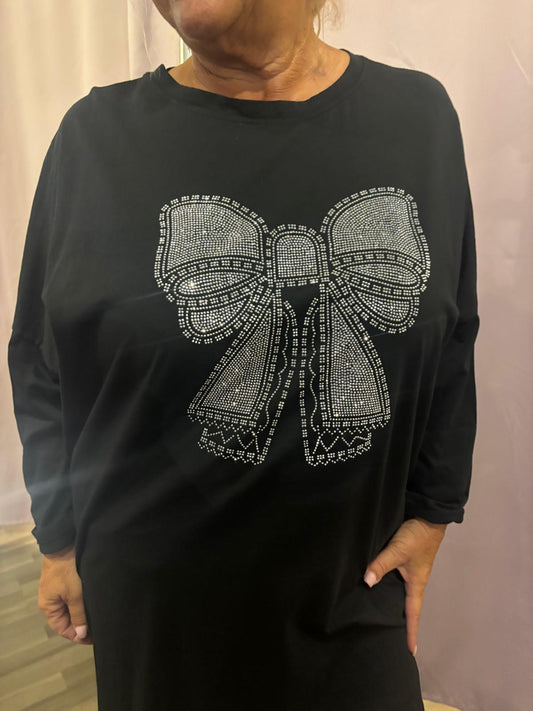 Rusettitunika  musta