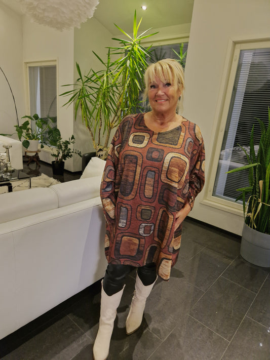 Plussize neulostunika oranssi