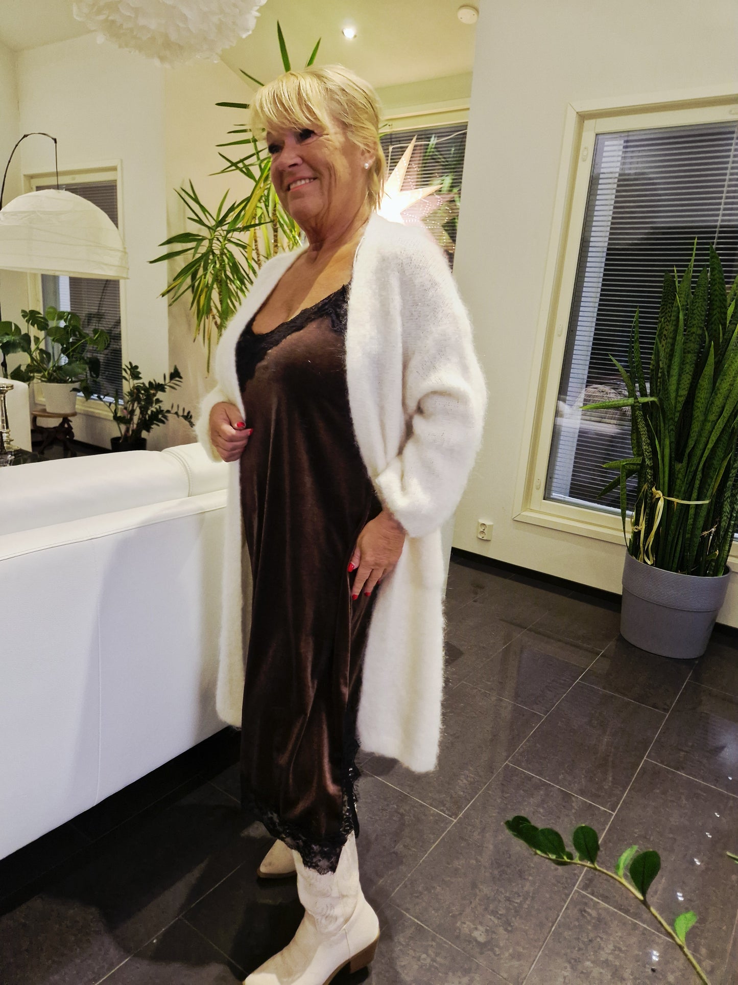 Mohair neuletakki luonnonvalkoinen