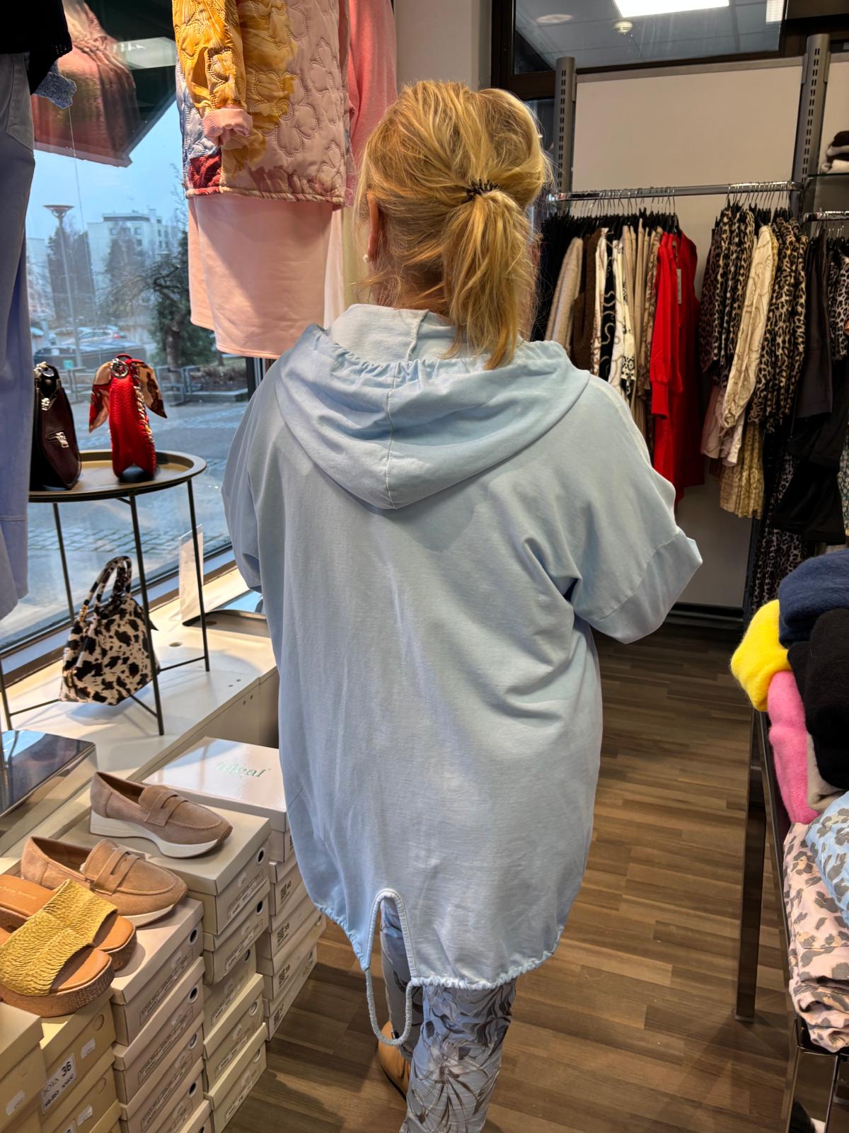 Säämiskä huppari vaalean sininen