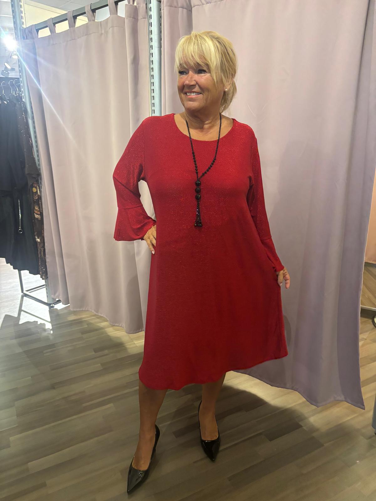 Lurex mekko punainen