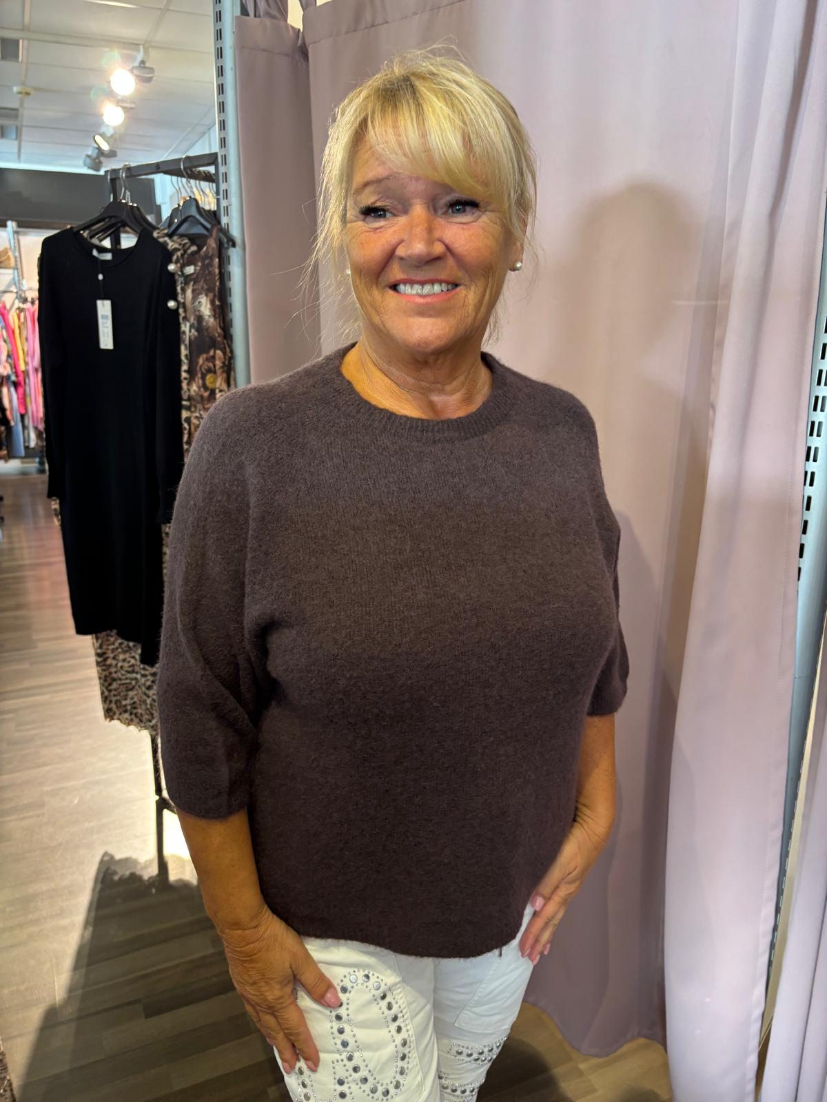 Alpakka-sekoite neule ruskea