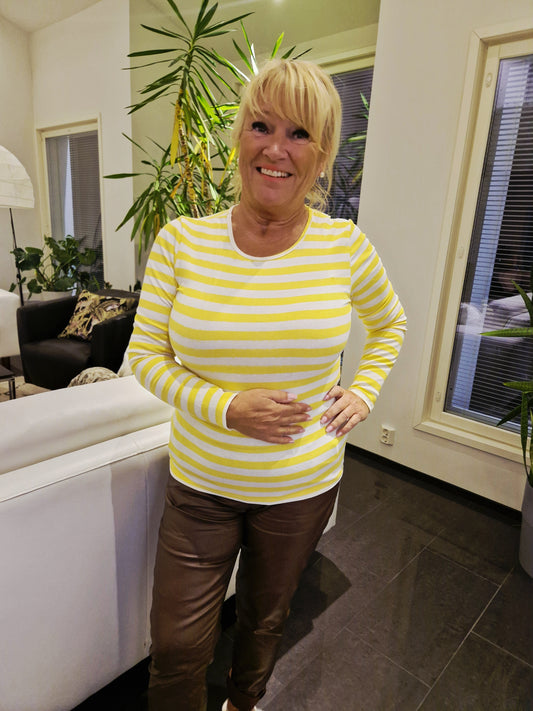 Trikoopusero keltaraita