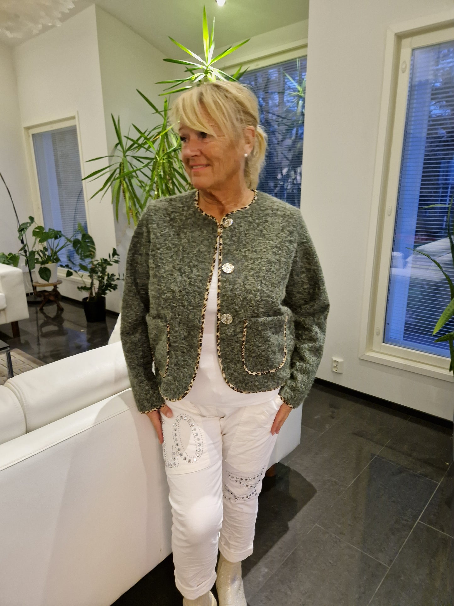 Siro neulosjakku vihreä