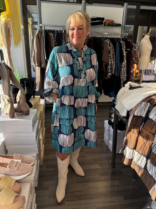 Ruutu mekko siniturkoosi