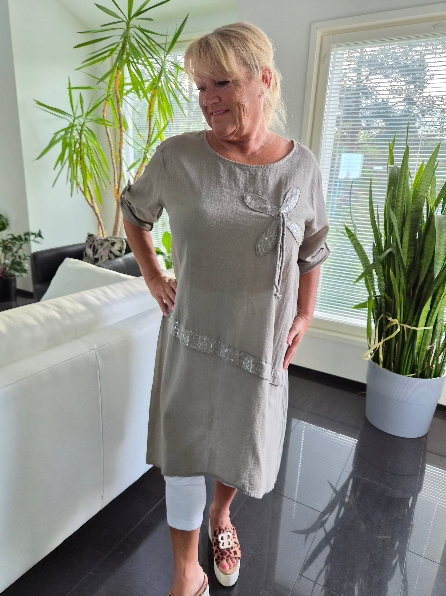 Puuvilla tunika taupe