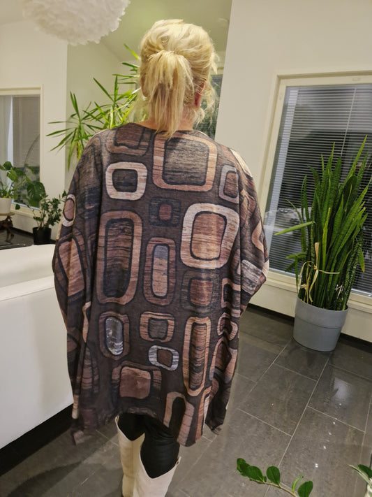 Plussize neulostunika ruskea