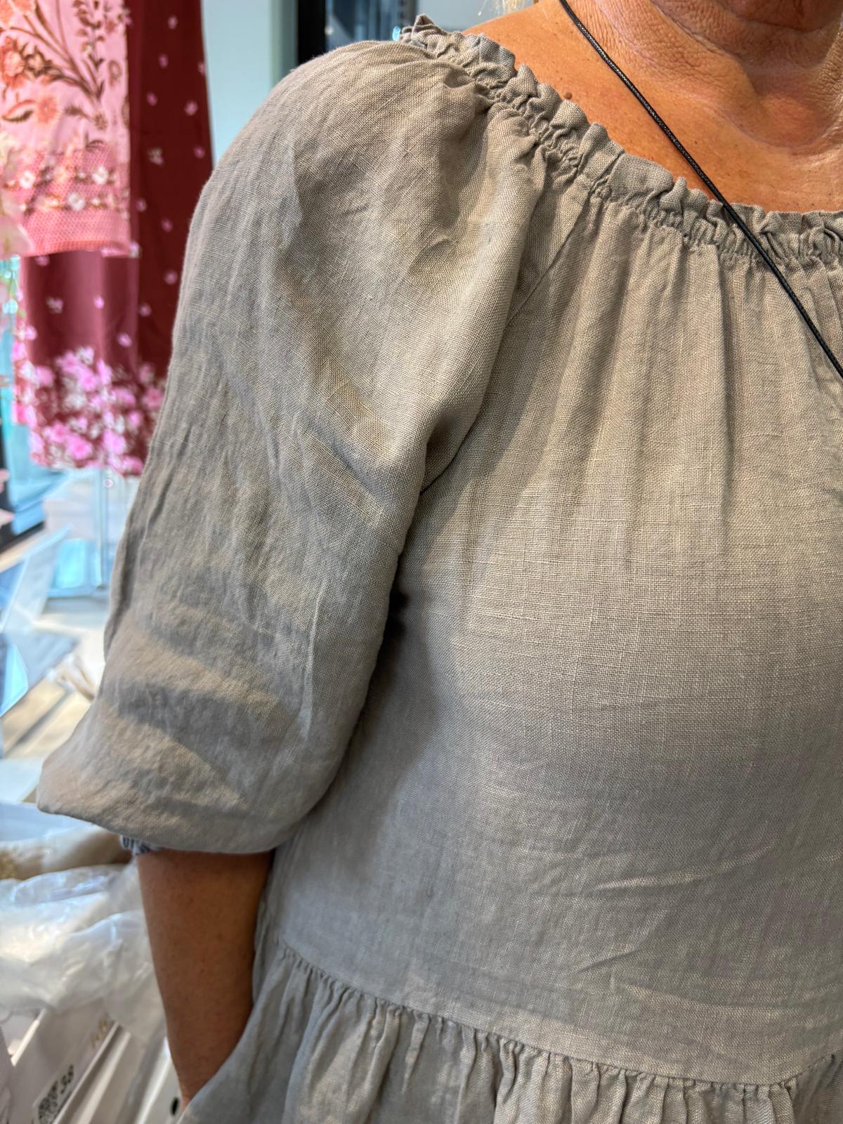 Pellavamekko taupe