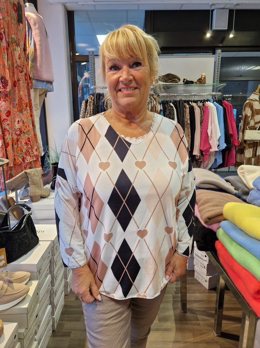 Keväinen ruutupusero musta