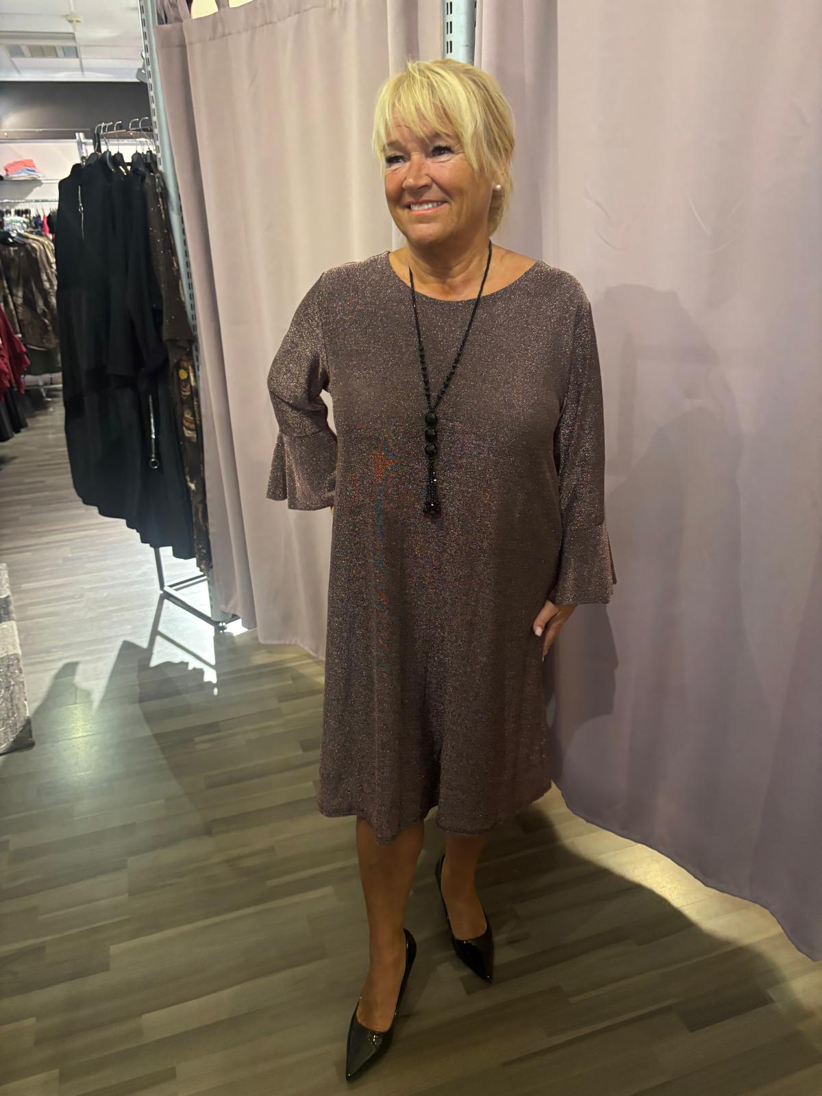 Lurex mekko luumu/ruskehtava