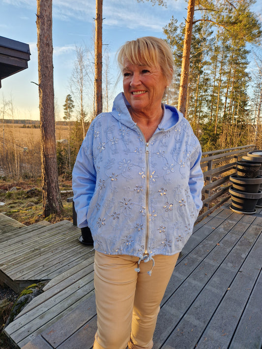 Puuvillahuppari vaalean sininen