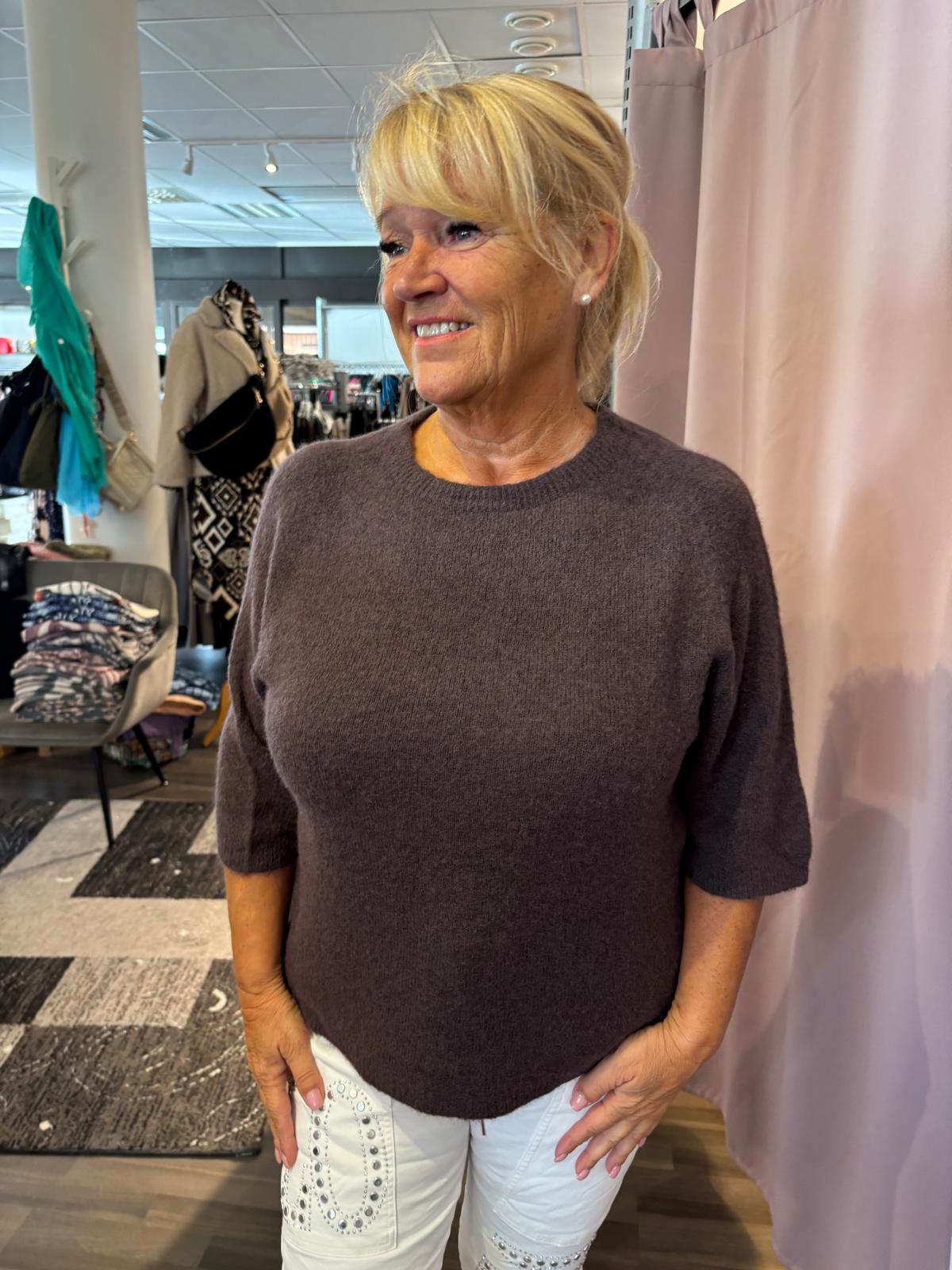 Alpakka-sekoite neule ruskea