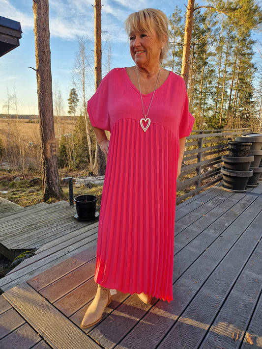 PLUSPLUSSIZE pliseerattu mekko pinkki