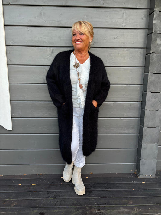 Mohair neuletakki musta