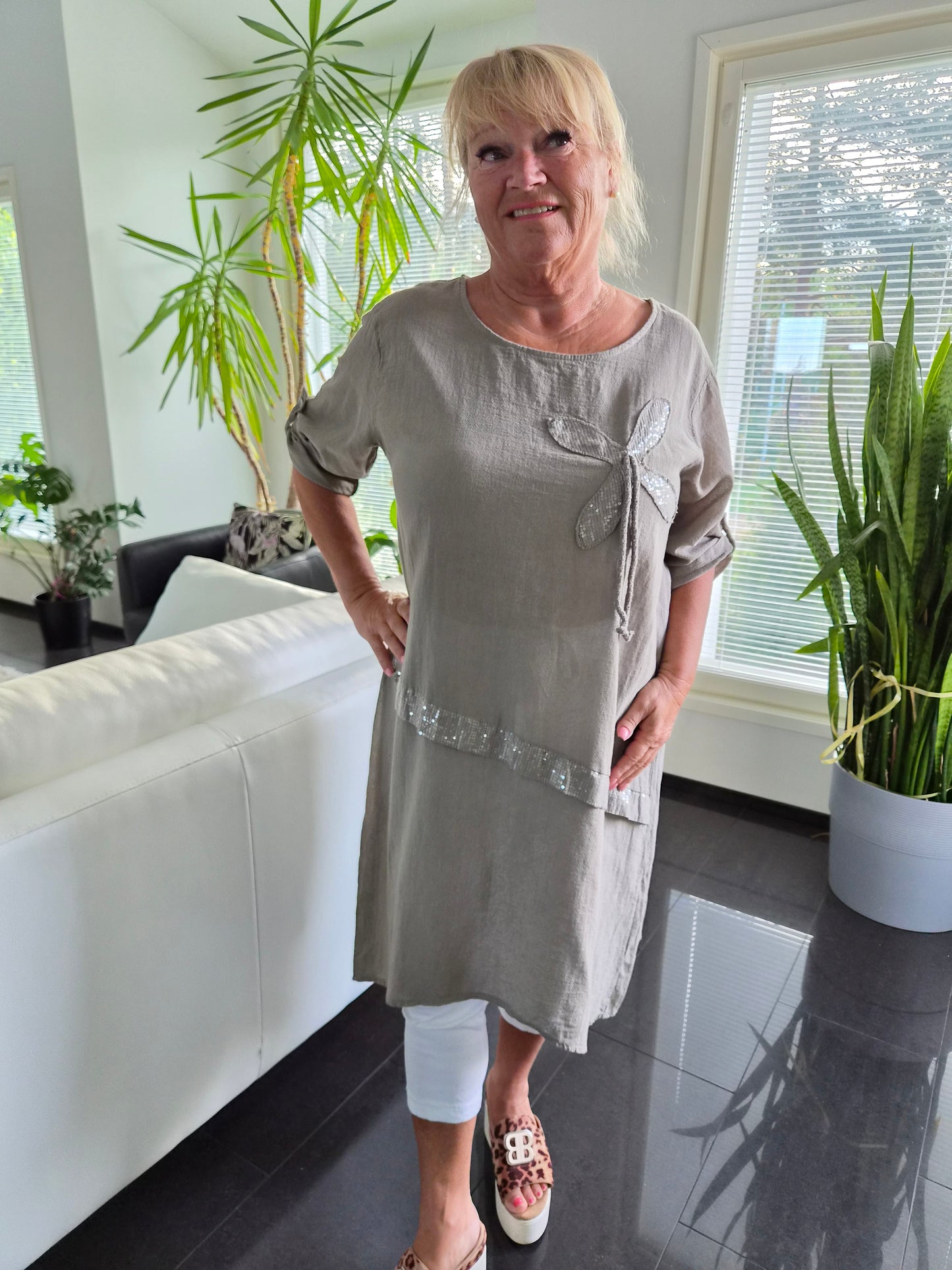 Puuvilla tunika taupe