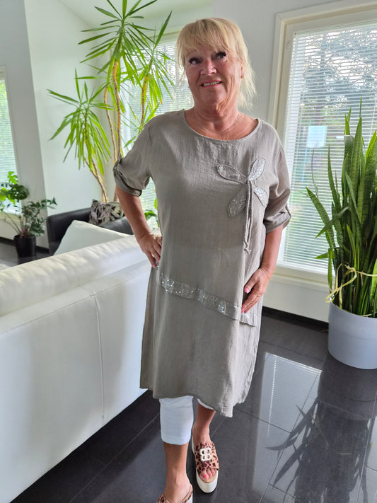 Puuvilla tunika taupe
