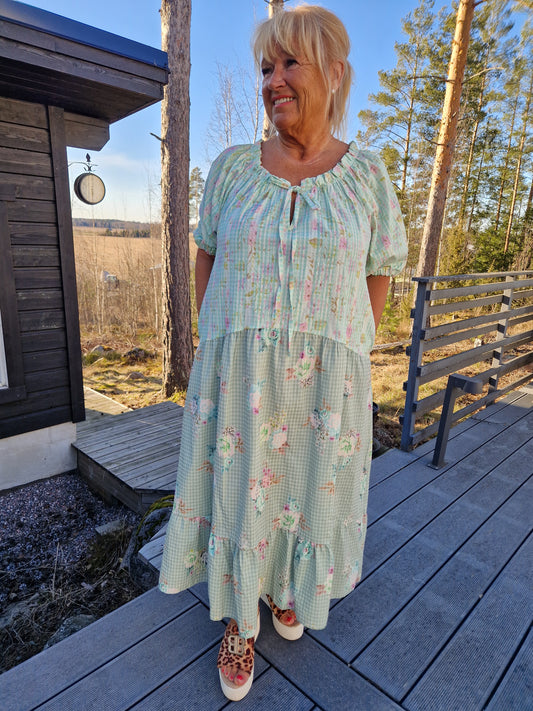 Söpö puuvillamekko  vihreä