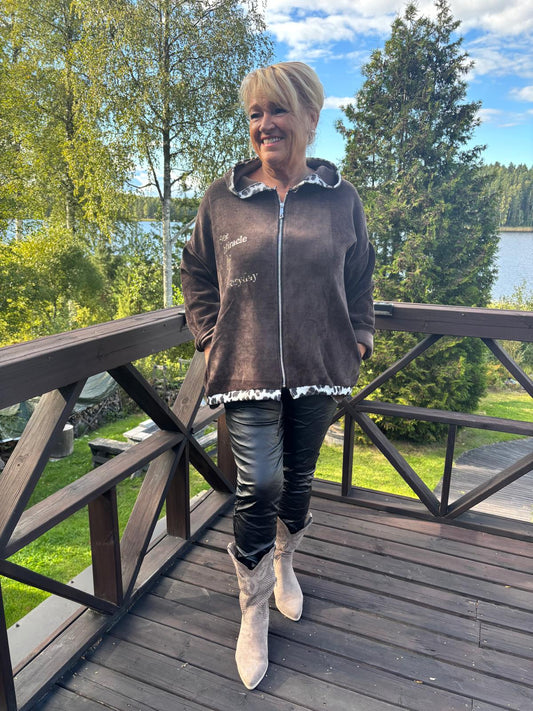 Sametti huppari  ruskea