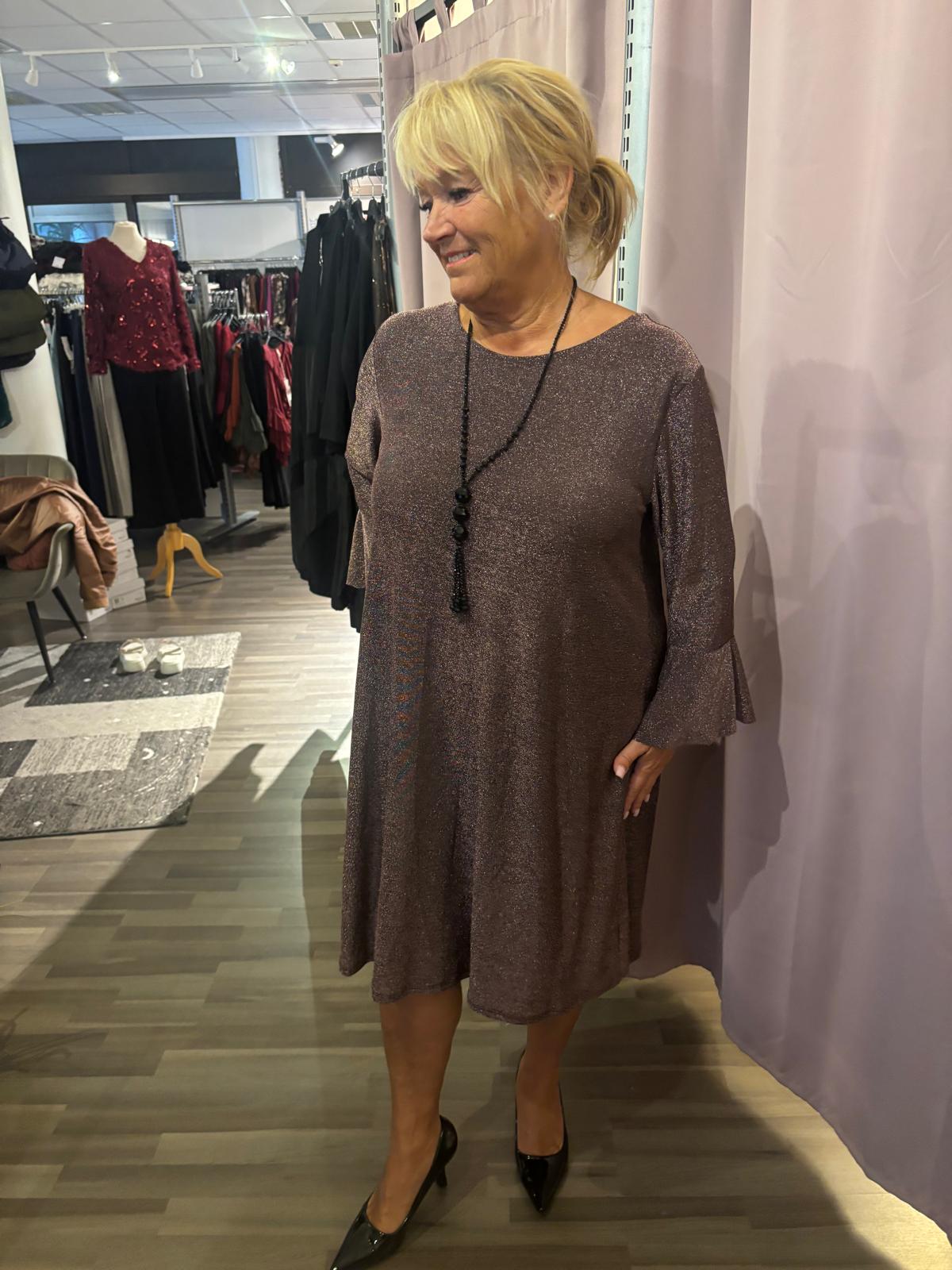 Lurex mekko luumu/ruskehtava