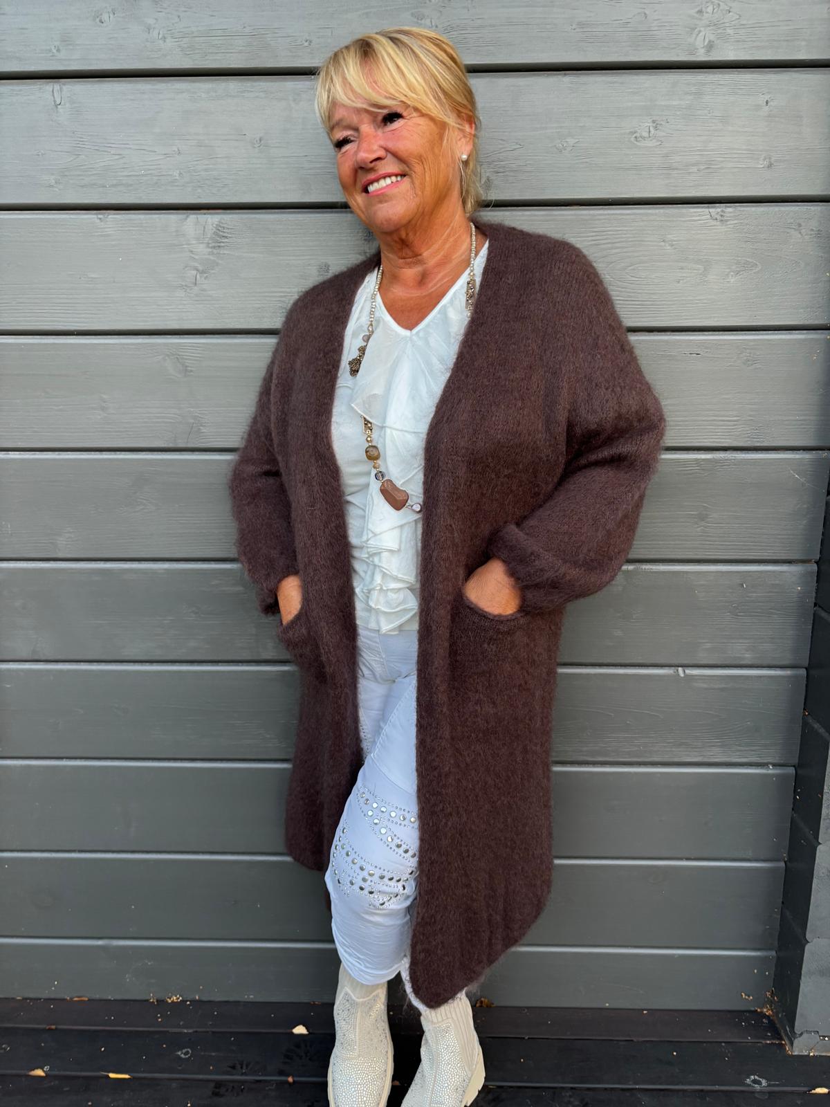 Mohair neuletakki ruskea