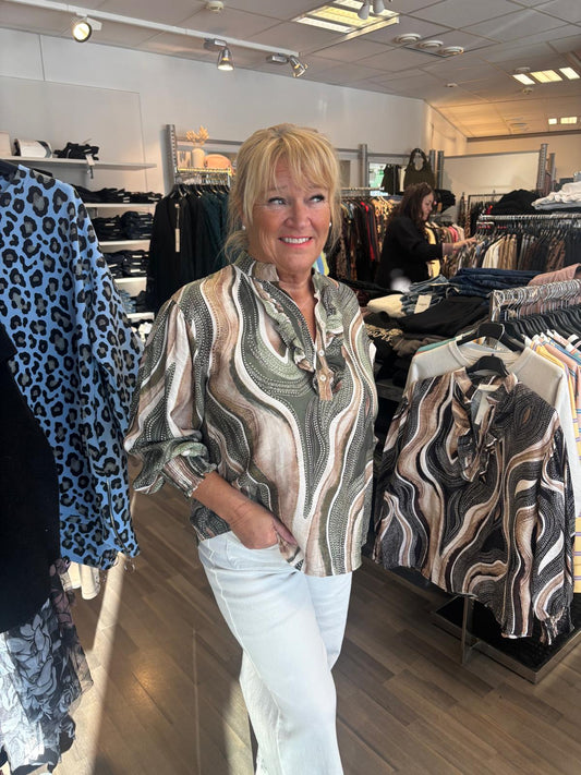 Viskoosipusero vihreä sävyinen