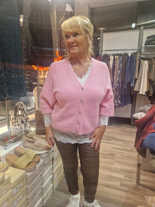 Baby Alpakka neuletakki roosa