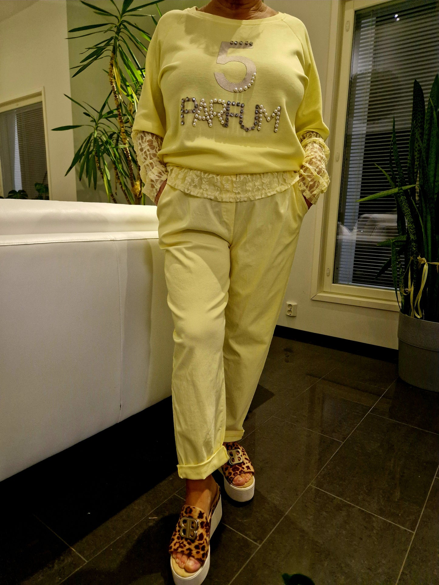 Rennot housut keltainen