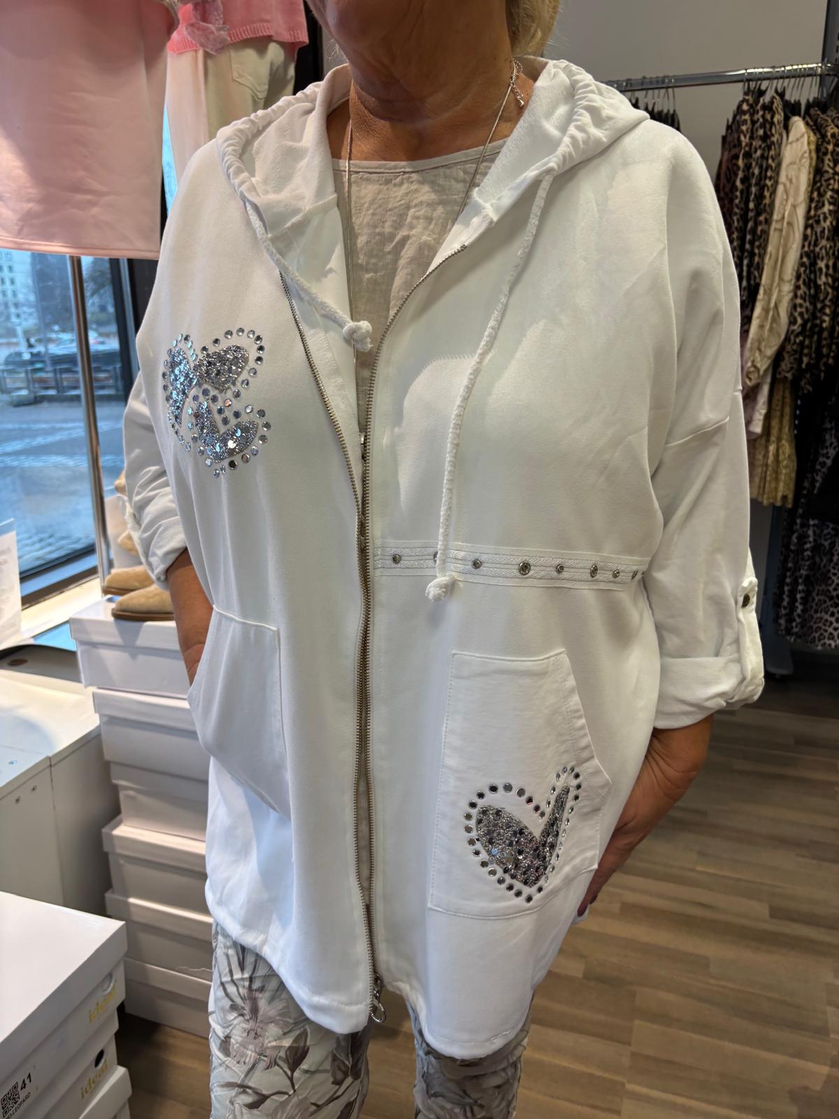 Säämiskä huppari valkoinen