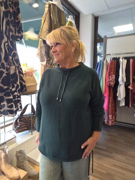 Puuvillaneule Melina solid knit Forest Green