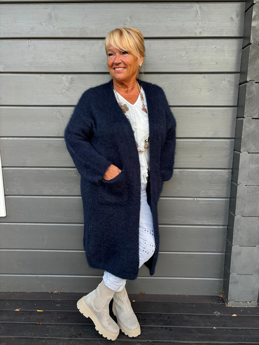 Mohair neuletakki navy blue