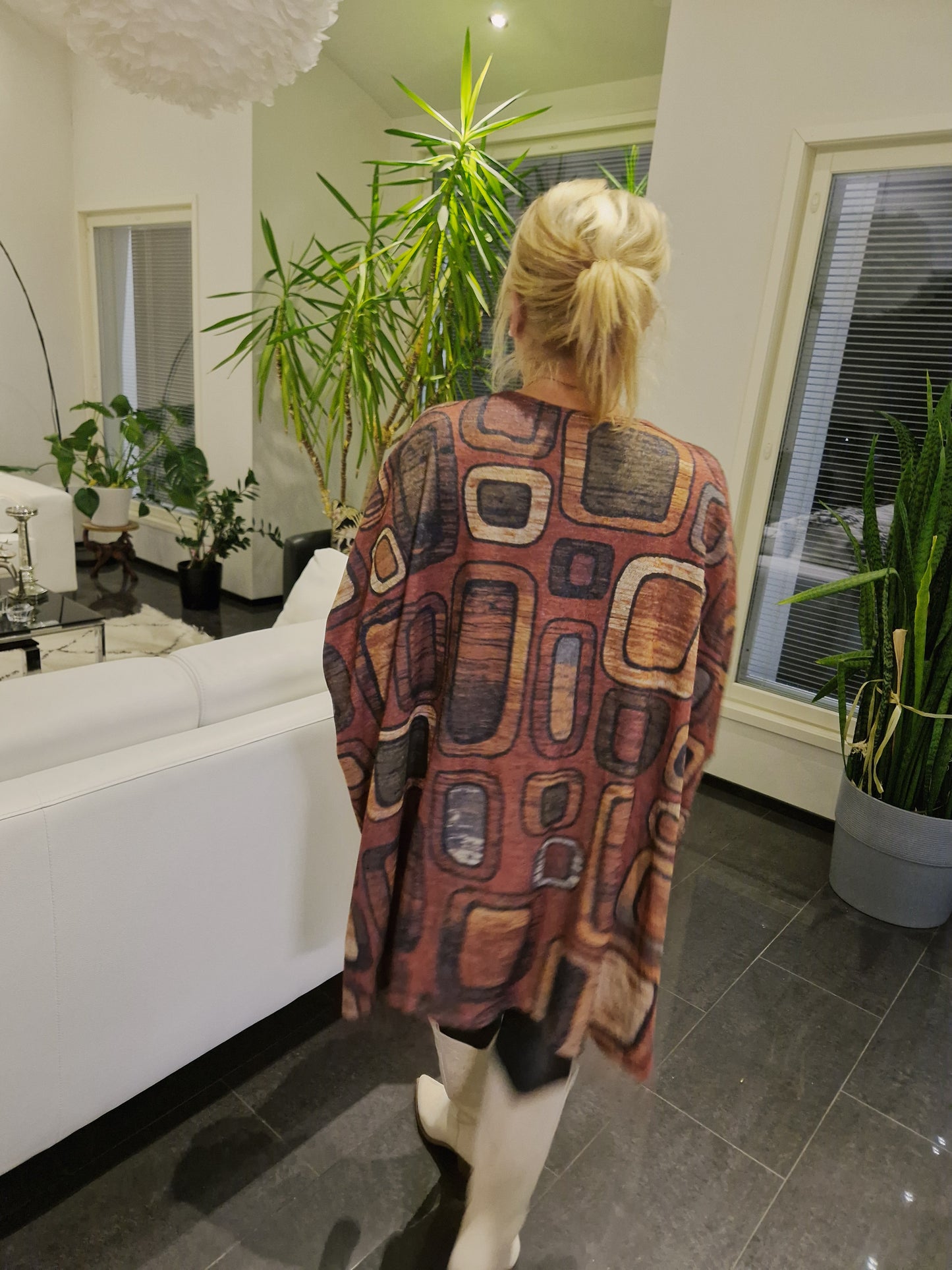 Plussize neulostunika oranssi